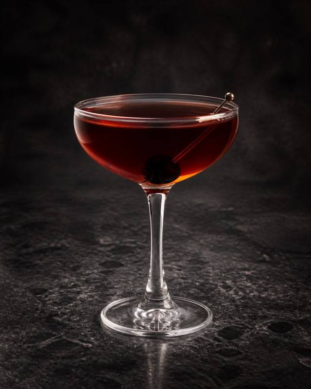 Black Manhattan cocktail